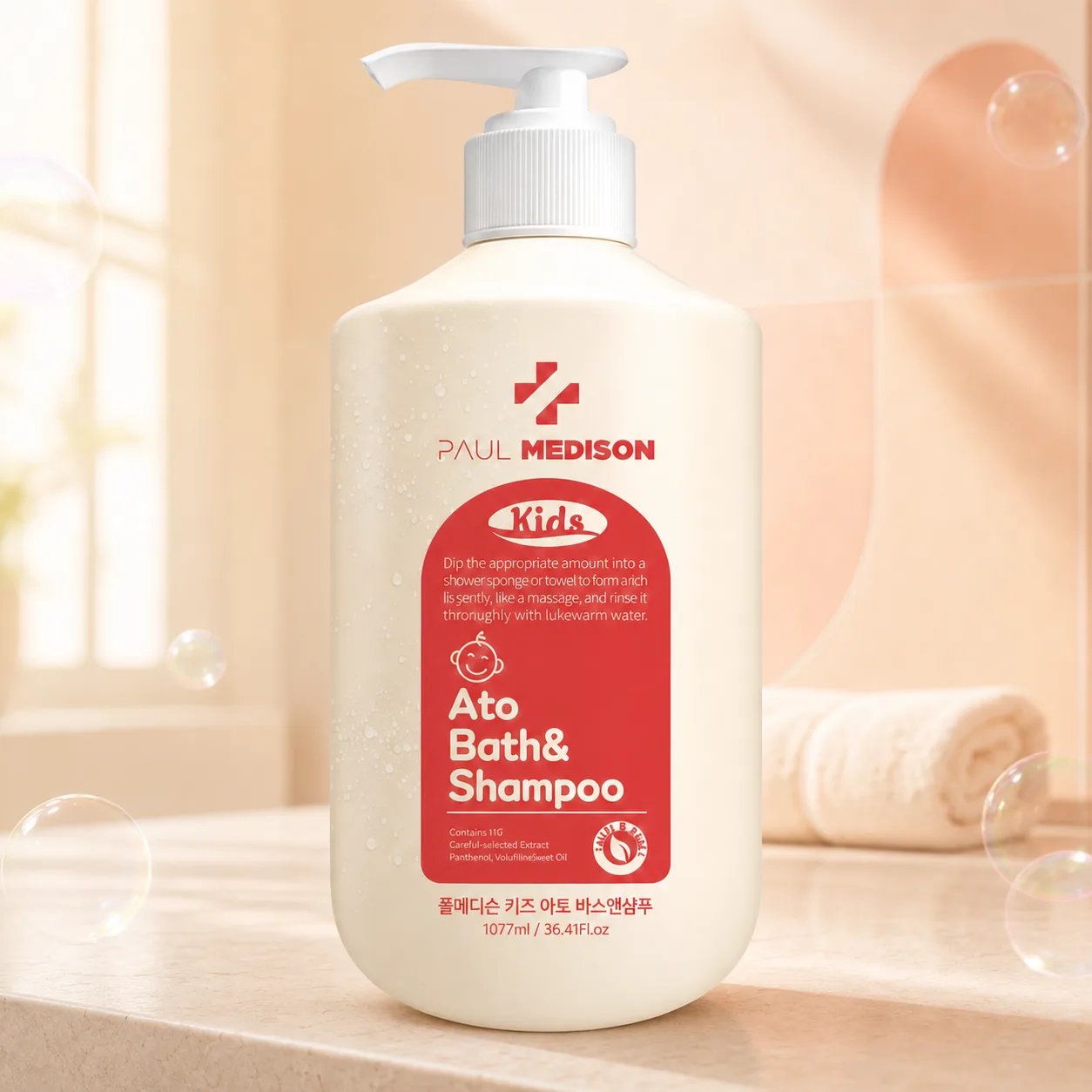 Baby Ato 2-in-1 Wash & Shampoo Baby Powder, 1077ml